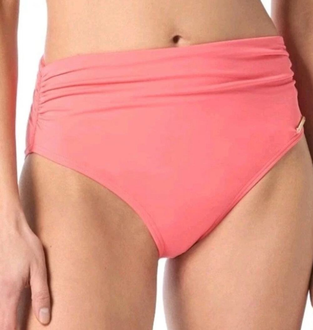 Vince Camuto Pop Coral Convertible High Waist Bikini Bottom S NWT